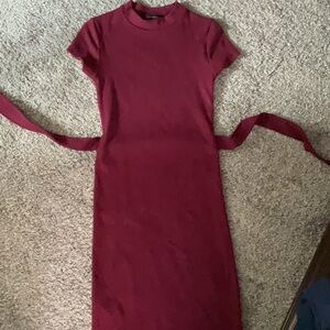 Nice burgundy dress w/belt